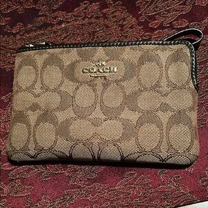 Coach Brown Signature Wristlet Clutch $79 retail